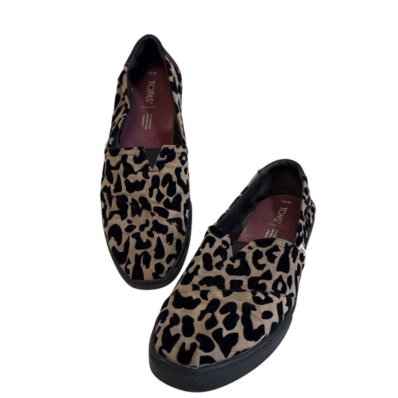 Toms Shoes - TOMS Leopard Print Velvet Slip On Shoes Women's‎ Size 9.5 W EU 41
